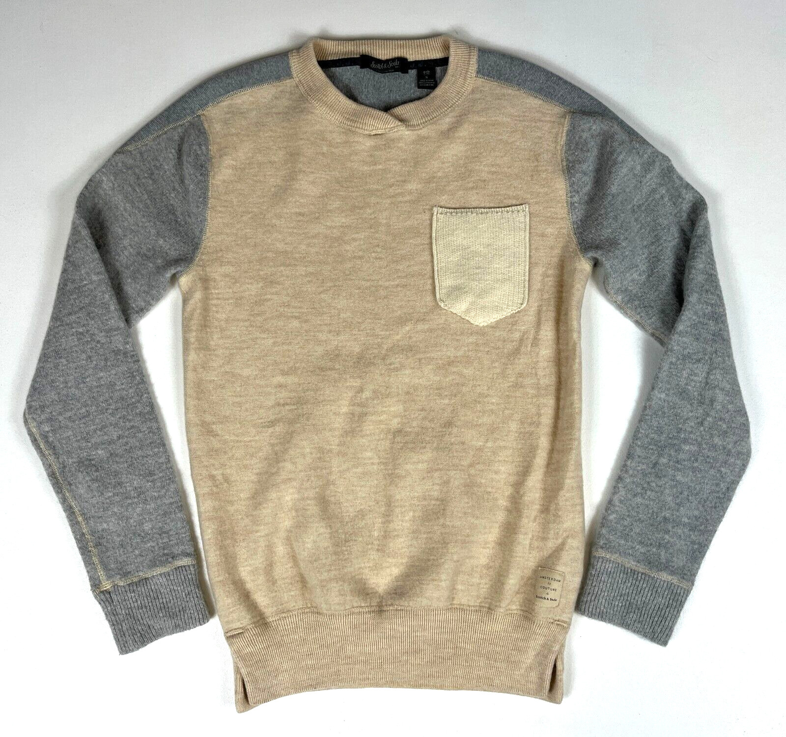 Men's Scotch Soda Selected Knitwear Wool Blend Crewneck Sweater Sz S