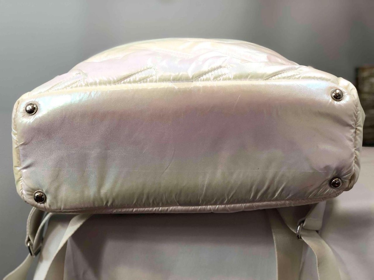 Go Dash Dot Maya Iridescent Backpack Puffer Quilted Travel GO DASH DOT Maya White Iridescent Backpack | eBay main image 2