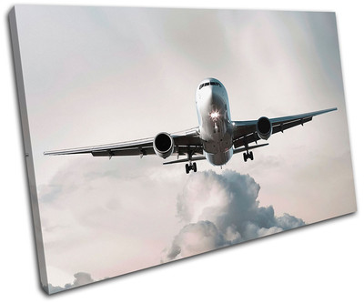 Airplane Jumbo Jet Transportation SINGLE Leinwand Wand Kunst Bild drucken