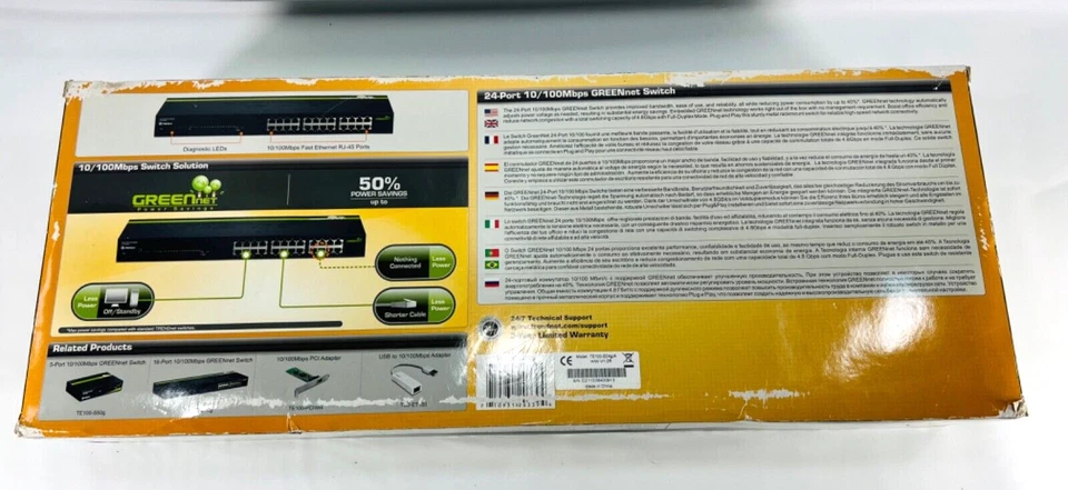 TRENDnet TE100-S24g 24-Port 10/100 Mbps GREENnet Switch - Brand New Sealed Box! - Image 2 of 4