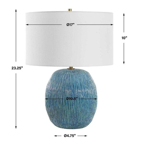 NEW ELYSIA MODERN TABLE LAMP CRAFTED FROM GLAZE CERAMIC UTTERMOST 30455 - Picture 6 of 6