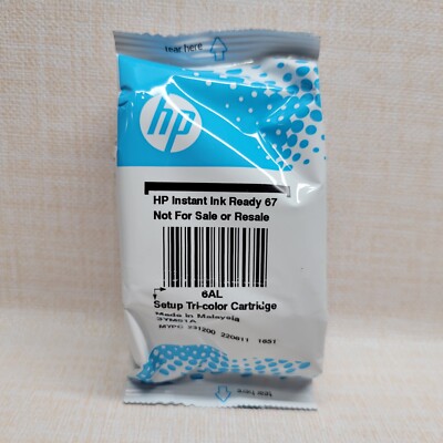 HP 67 SETUP Tri-color Ink Print Cartridge Original (3YM51A) - NO RETAIL PACK