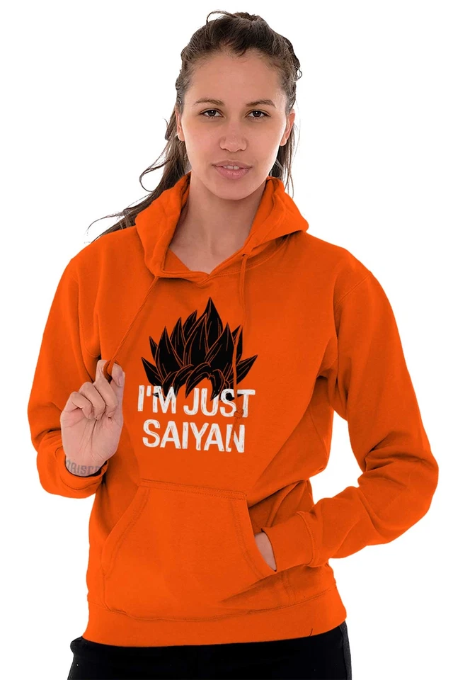 Смешной аниме манга каламбур я просто Saiyan шутка толстовка с капюшоном толстовка мужчин женщин - Изображение 3 из 4