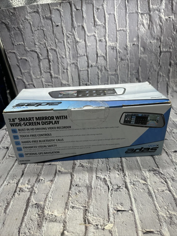 Audiovox RVM740SM Smart Mirror 7.8" w/ Bluetooth 1080 x 720 HD Dash Cam DVR - Image 2 of 2