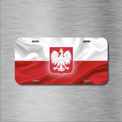 Polish Poland Flag Warsaw Kraków Polski Vehicle License Plate Front Auto Tag NEW