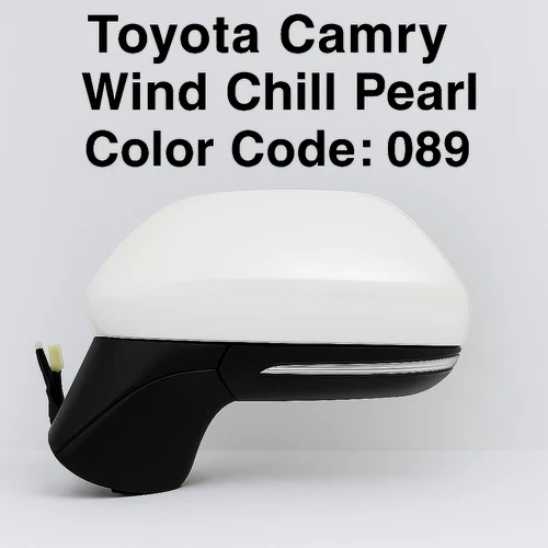 NEW PEARL WHITE Driver Side Mirror fits 2018-24 Toyota Camry Heat, Signal, BSM