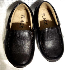 Children's Place Slip On Loafer Boys US 4 darkBrown Uniform Dress Shoes No Mark