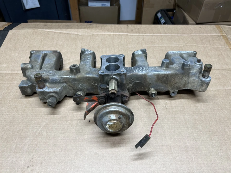 ✅ 76-90 Jeep CJ Wrangler YJ 4.2 258 carburador colector de admisión con válvula erg elevador de calor Foto 3 de 4