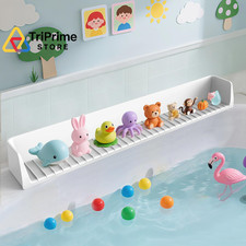 Blgiont Bathtub Splash Guard PlayPad Shelf Area with Strong Suction White