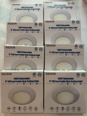 JULLISON 6  LED Disk Lights 8 Pack Low Profile Recessed Mount