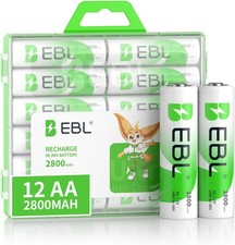 EBL Rechargeable AA Batteries 2800mAh 1.2V Ni-MH AA Rechargeable Batteries 12