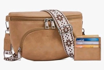 Kleine Umhängetasche, Bauchtasche, veganes Leder, Umhängetasche, RFID...