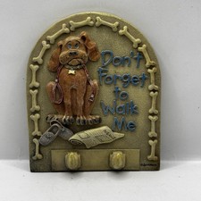 Spoontiques Leash Holder Don't Forget to Walk the Dog Wall Plaque w/ Hooks