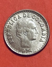 1974 Colombia 20 Centavos World Coin - KM#246.1 F/Xf Condition  #W23