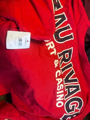 MGM Mirage Beau Rivage Casino 2XL Red Long Sleeve Shirt Pom Pom Jersey