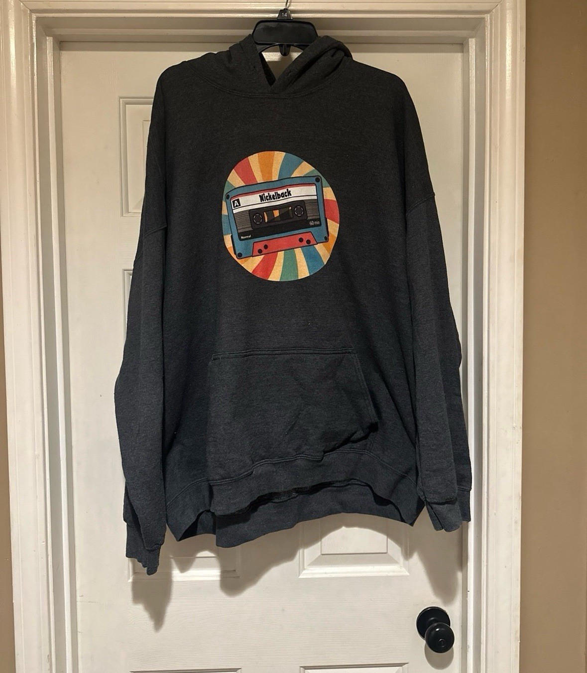 Y2K Nickleback Grey(Cassette Tape Logo)Hoodie Men’s Size 3XL