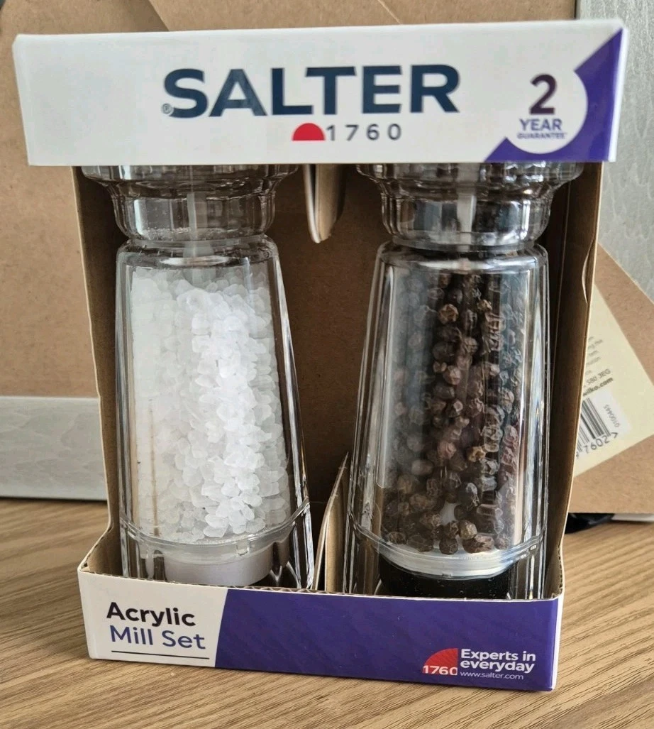 Salter Acrylic Salt And Pepper Mill/Grinder BNIP