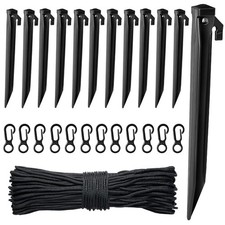 Plastic Inflatable Stakes Set, Include 12PCS Tent Stakes, 12Pcs of Hooks, and