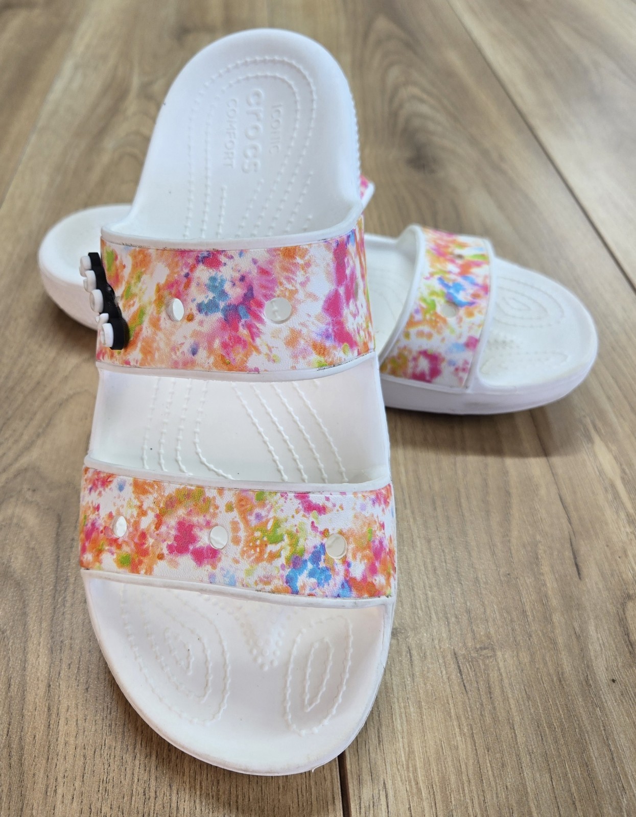 Crocs Tie-Dye Slide Sandals Womens Sz 11, Mens Sz 9, Two 