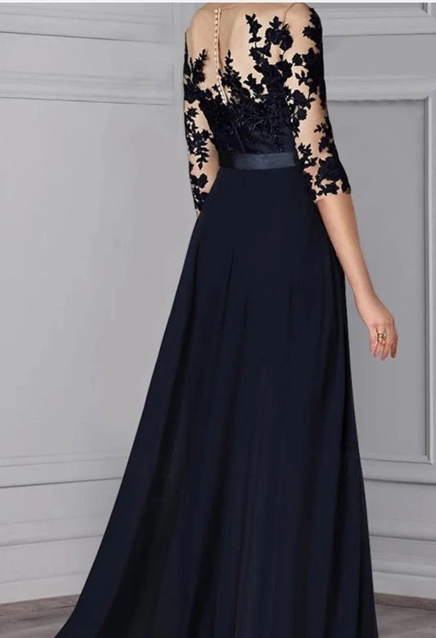 Mono Negro con Apliques de Tren de Gasa Desmontables Mangas 3/4 Talla 14 Foto 4 de 4