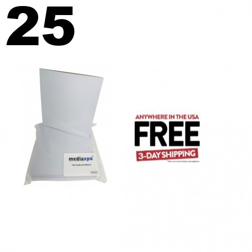 25 CD/DVD White Cardboard Jackets Cover NO FLAP (5 5/8 x 6) **1-3 DAYS
