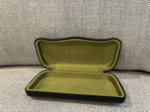 Krewe Sunglasses Hard Case Black/ Green Interior Lining Microfiber
