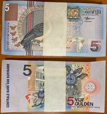 Suriname Surinam - 100 pcs x 5 Gulden 2000 UNC P. 146 Lemberg-Zp