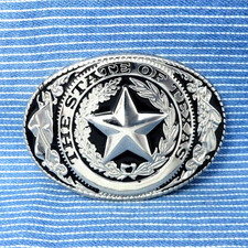 State of Texas Belt Buckle Star Cowboy Cowgirl Vintage 90s        .BMW549