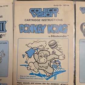 Colecovision Coleco 8 Game Manual Lot Catridge Instructions- Smurf, Donkey Kong