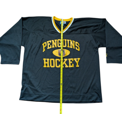 Vintage 90s Pittsburgh Penguins Starter Jersey Black Yellow Boxy