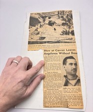 WWII Newspaper Article Blow at Carrier Leaves Angelenos Without Base