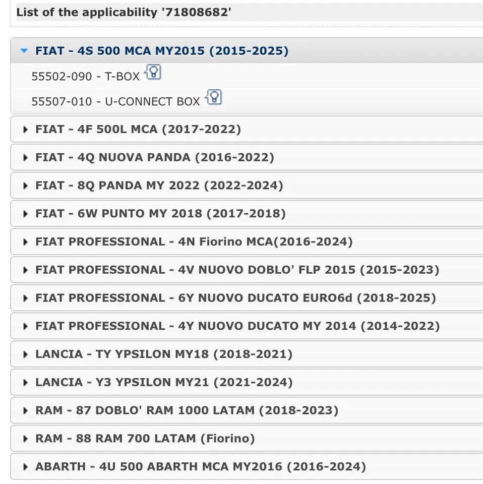 KIT CAJA FIAT PUNTO DOBLO CHRYSLER YPSILON U CONNECT 71808591 2016 en adelante L/H/D - Imagen 4 de 4