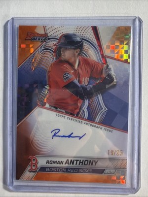 2025 Bowman's Best Roman Anthony Auto Autograph Orange X-Fractor #/25 Red Sox