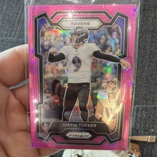 Panini 2023 Prizm Justin Tucker Pink Prizm #22 Baltimore Ravens NFL Football