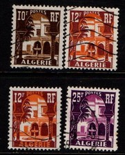 Algeria 1954 Courtyard of Bardo Museum 10 F, 12 F, 25 F SG334-36, 340 Used