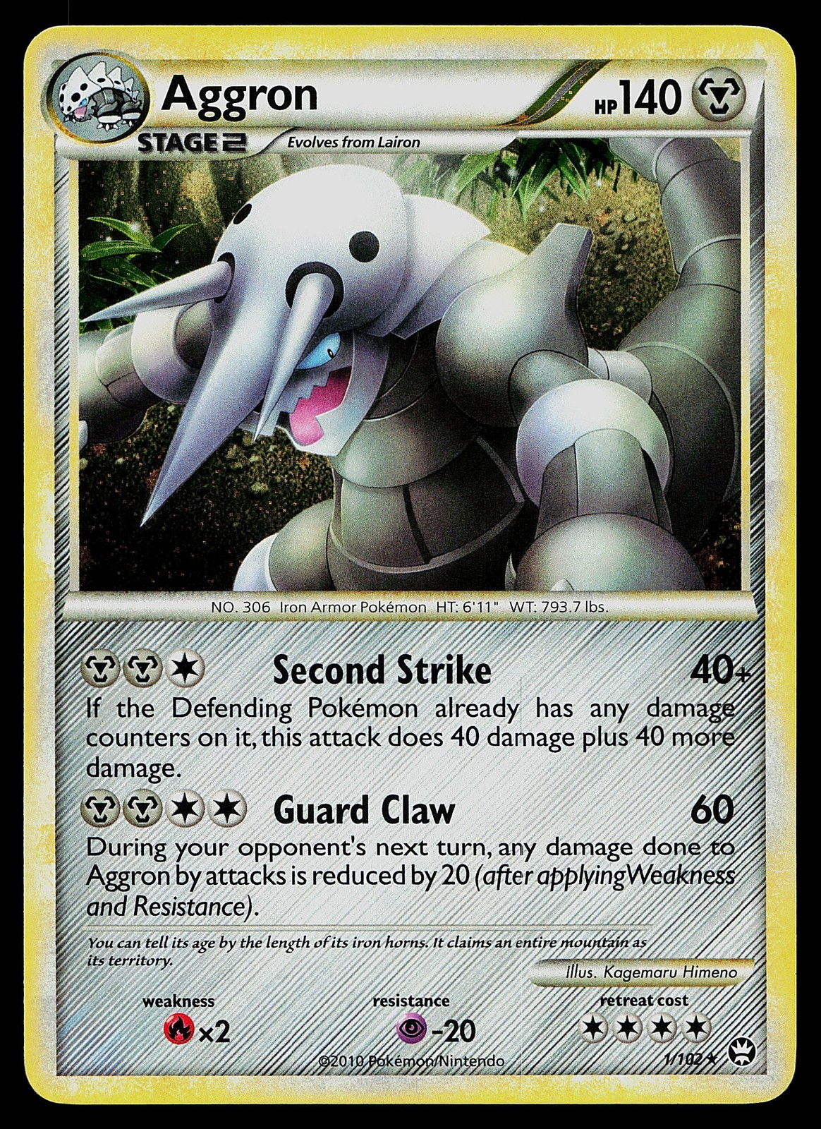 Pokemon Card - Aggron Triumphant 1/102 Holo Rare