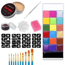 20 Color Face Body Paint Oil SFX Makeup Kit with Scar Wax and Fake Scab Blood