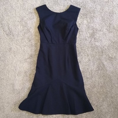 Navy Blue Sleeveless Dress The Limited Sheath Tulip Dress Workwear Dress XS 2