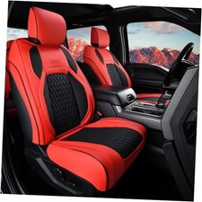 Dodge Ram 1500 Seat Covers, Faux Leather Full Coverage Flat Front No Rear Red