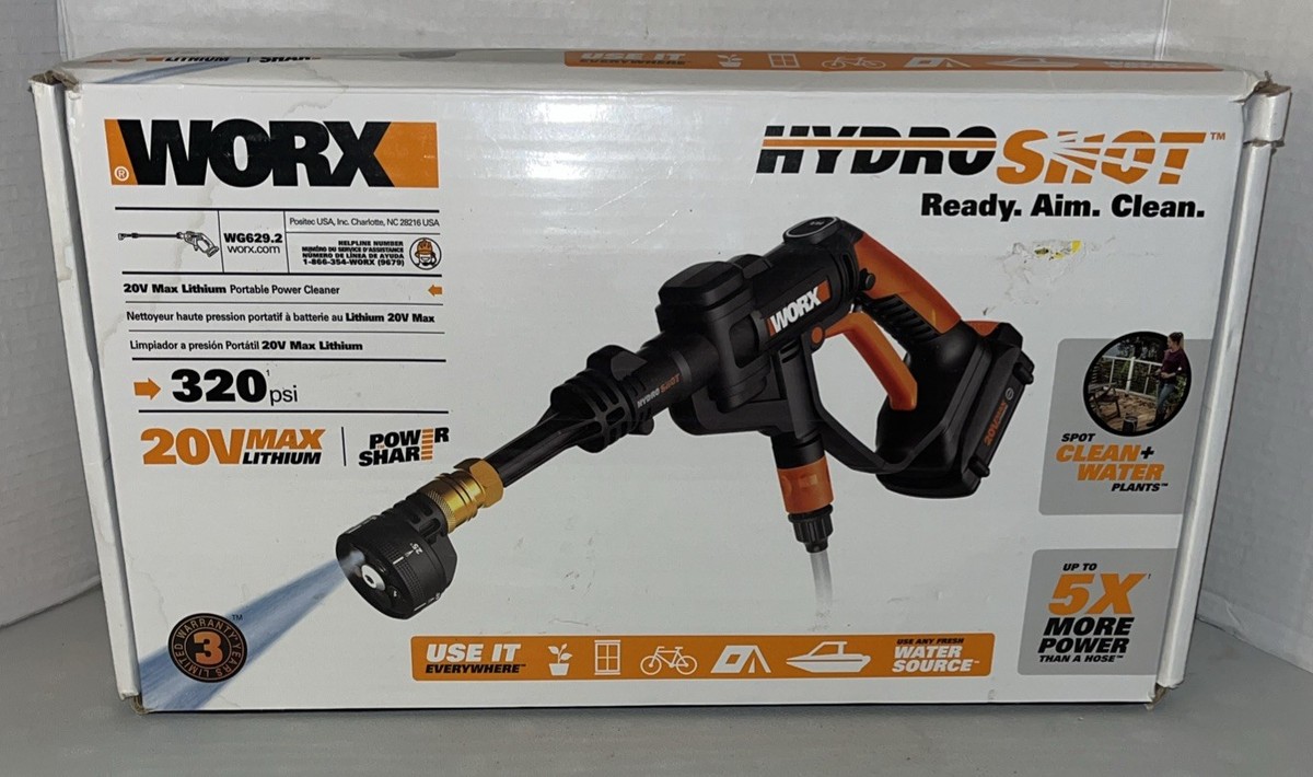 新品 WORX Hydroshot WG629.6 Worx WORX WG629 Power Cleaner, 20 V Battery, 94/320 psi WG620/625