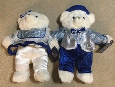 Christmas Bears Set of 2 Christmas Plush 19   2004 Dan Dee MINT W/ Tags