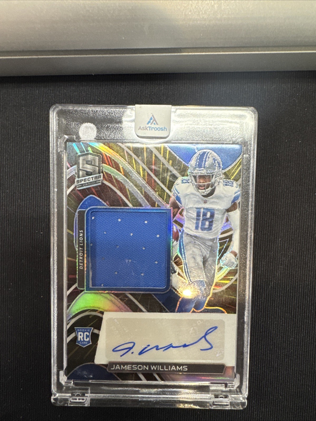 Jameson Williams 2022 Panini Spectra Hyper RPA RC Rookie Patch Auto /75