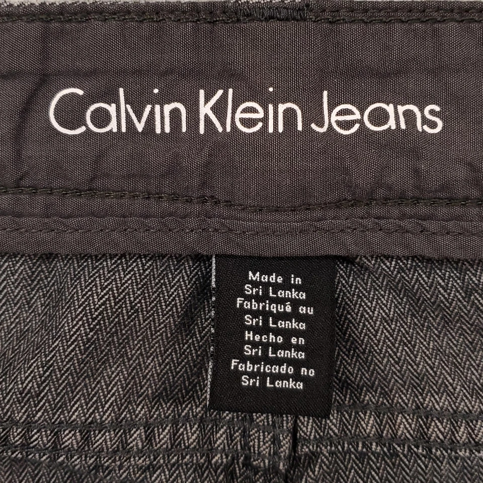 Calvin Klein Jeans Mens Jeans 36x30 Gray Herringbone Straight Leg Denim Cotton - Image 4 of 4