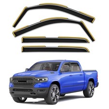 in-Channel Window Rain Guards Fit for For 2019-2026 Dodge Ram 1500 Crew Cab