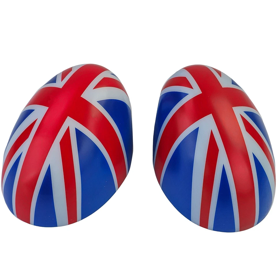 Calotte specchietti Union Jack blu bianco rosso adatte per Mini F54 F55 F56 F57 13-18 - Immagine 3 di 4