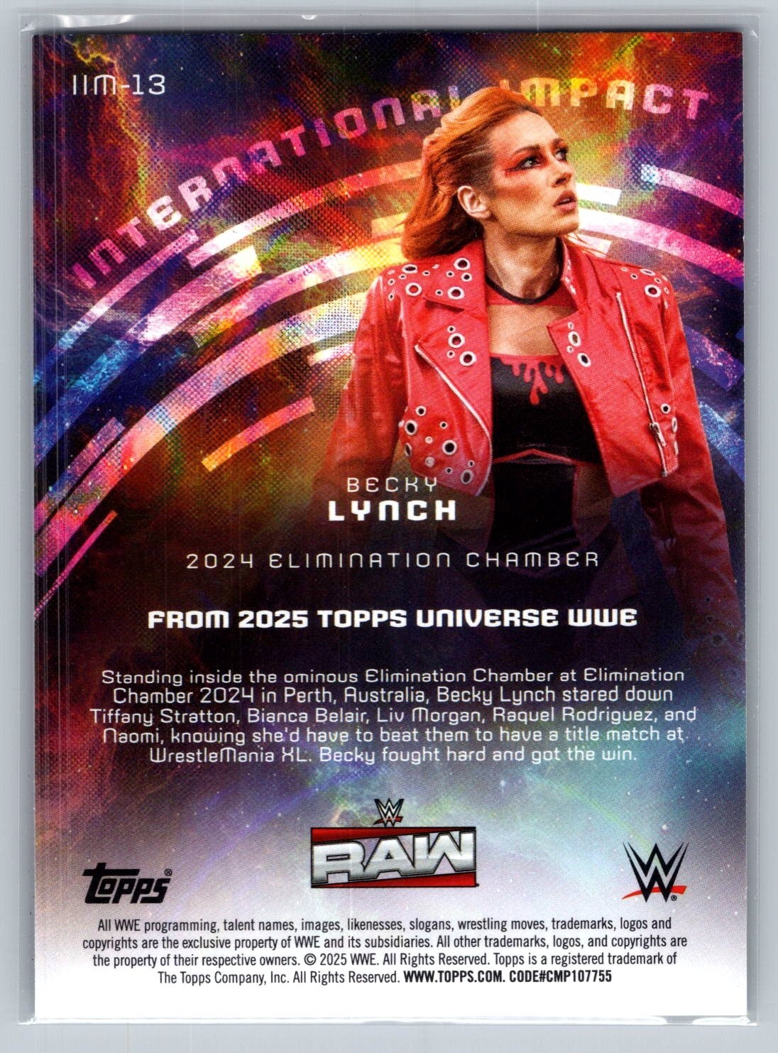 2025 Topps Universe WWE - International Impact Becky Lynch #IIM-13 view 2