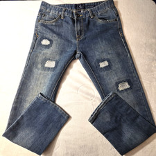 Lucky Brand Jeans Classic Billy Straight Distressed Blue Girls Youth Size 14