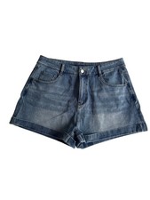 Halara NWT Shorts Women s Blue Flex Denim Stretch 5 Pocket Comfort 3" Inseam L