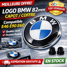 Logo BMW 82mm Emblème Capot Coffre Badge Série 3 E46 E90 E60 Remplacement OEM