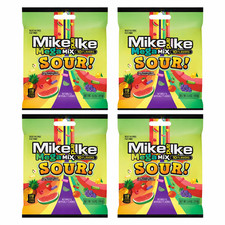 Mike & Ike Mega Mix Sour Chewy Sweets 140g Bag x 4 Pack BBD 12/25